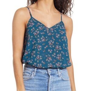 1 State Nordstrom Floral camisole Blue Green